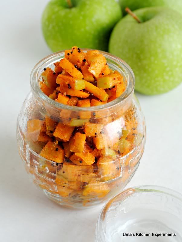 Indian Style Apple Pickle / Green Apple Pickle Indian Curry Trail